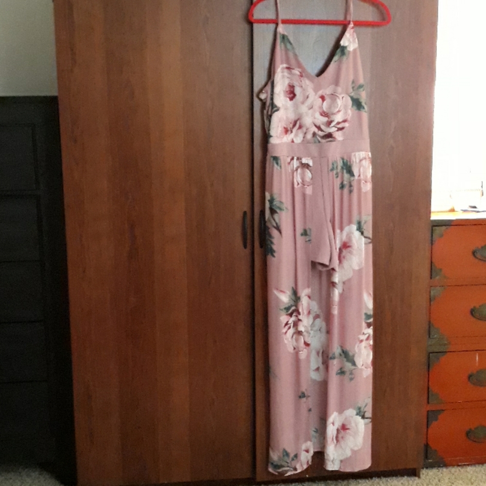 Pink Floral High-Low Romper